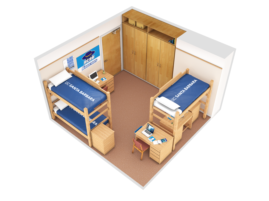 Floorplan of a Manzanita Village Bedroom.