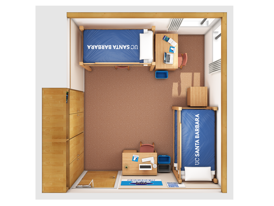 Floorplan of a Manzanita Village Bedroom.
