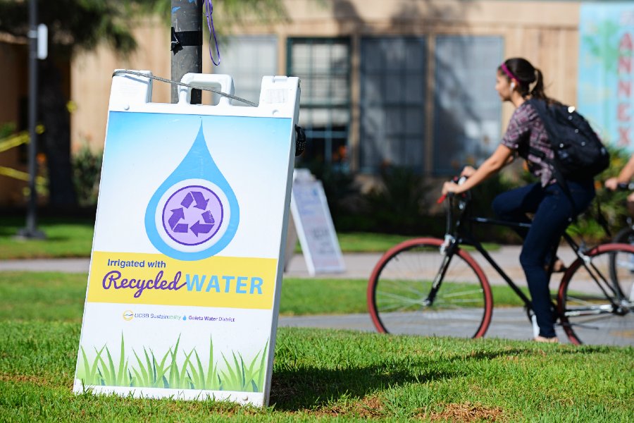 Recycled Water sign on lawn